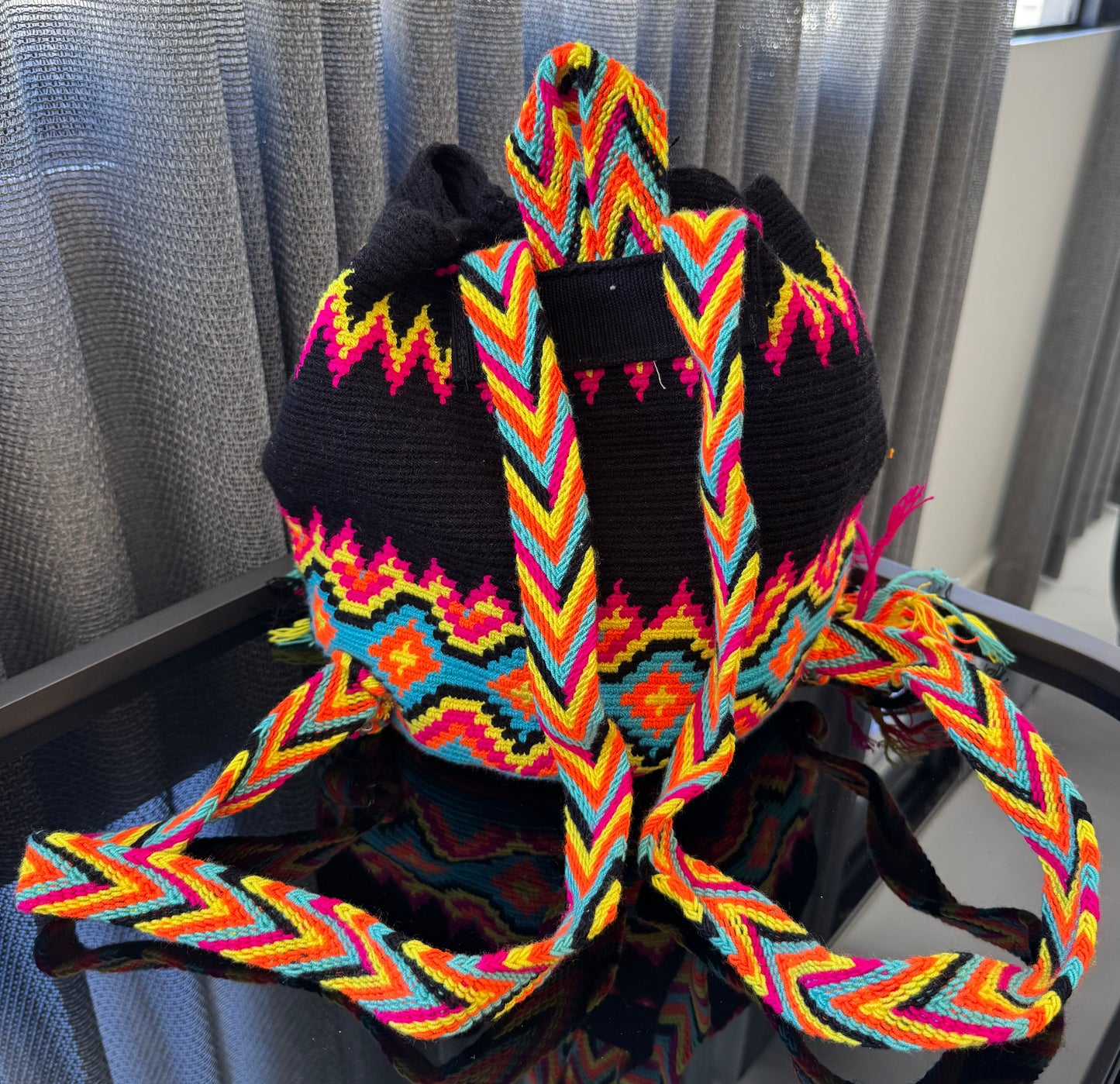 Wayuu Backpack Black and Neon