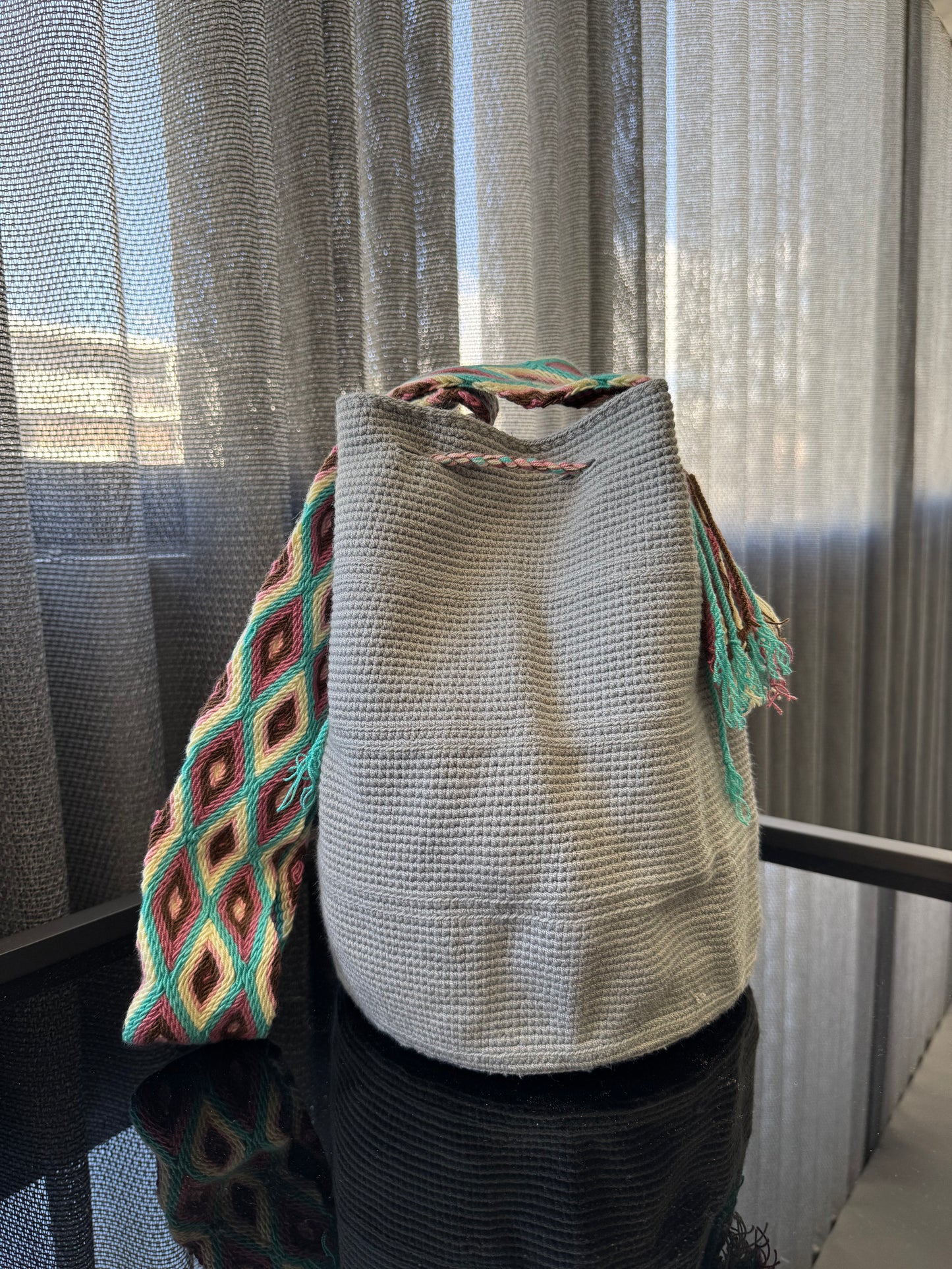 Wayuu Bag Grey with Pastels