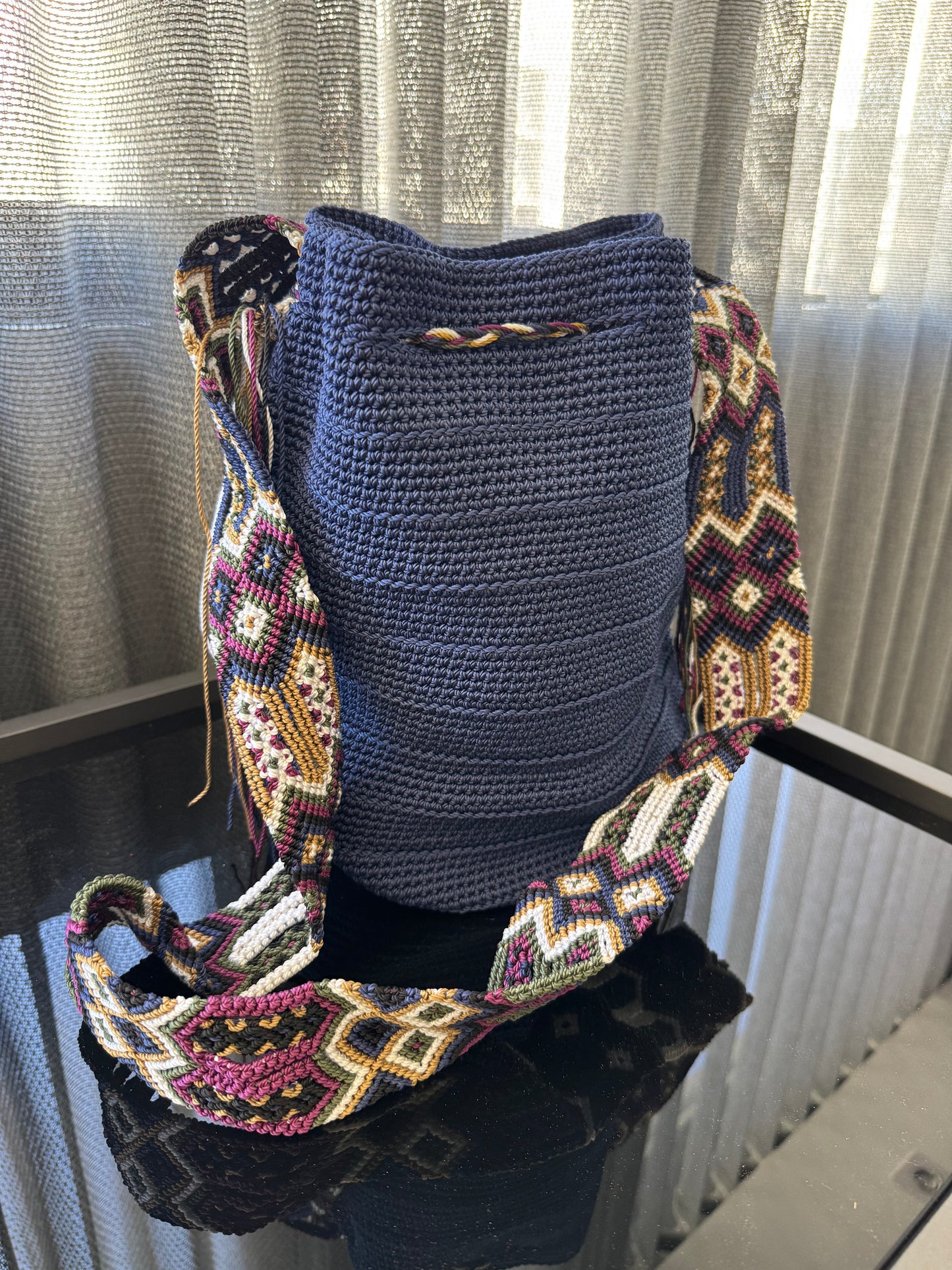 Wayuu Bag Mexican Version in Navy Blue