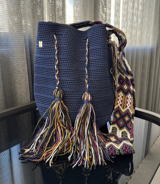 Wayuu Bag Mexican Version in Navy Blue