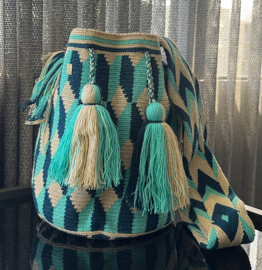 Wayuu Bag Blue Pattern