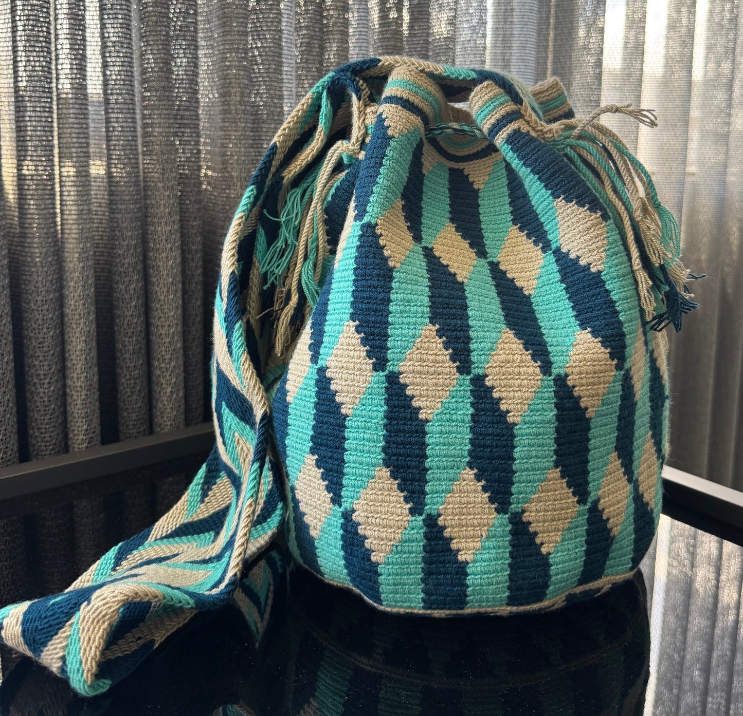 Wayuu Bag Blue Pattern